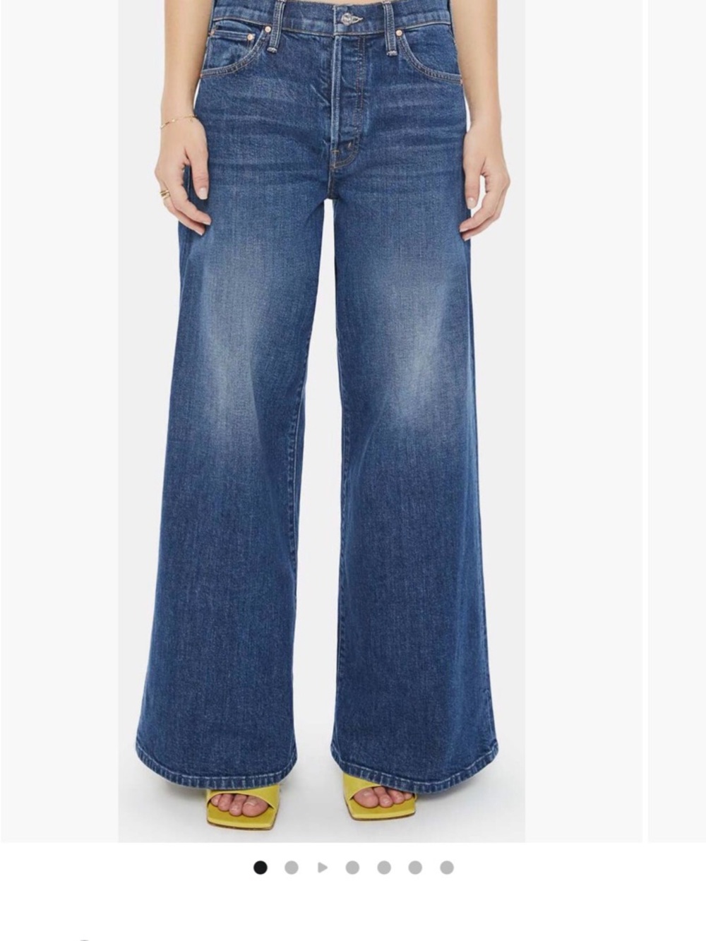 MOTHER Wide-Leg High-Rise Jeans in Blue Denim
